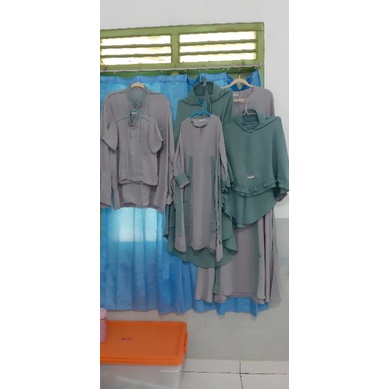 Gamis Couple keluarga preloved bekas / Family set wollycrepe