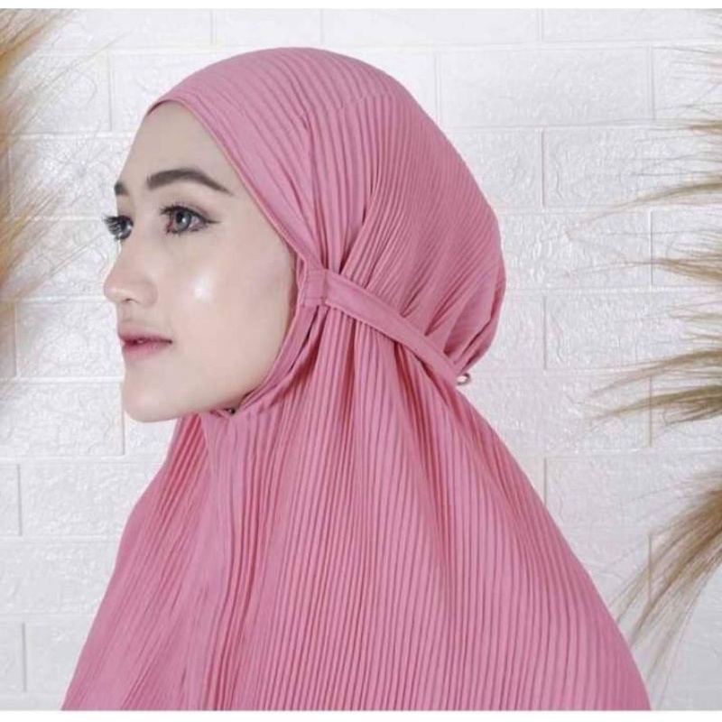 Krudung Bergo Maryam Plisket - Krudung Maryam Instan - Krudung TerMurah