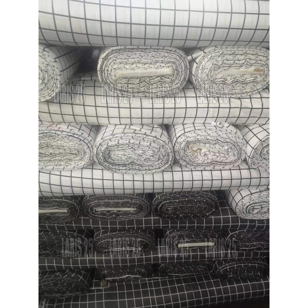 TERMURAH PER ROLL 120 METER BAHAN KAIN TERLARIS KATUN MIKROTEX MOTIF KOTAK UTK SPREI GORDEN BEDCOVER