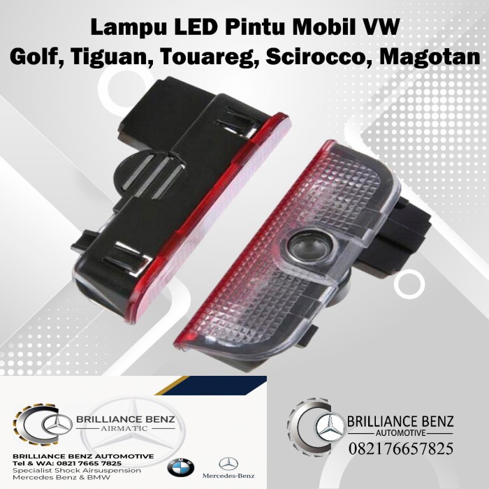 LAMPU PINTU MOBIL LED LOGO VW VOLKSWAGEN GOLF TIGUAN TOUAREG SCIROCCO