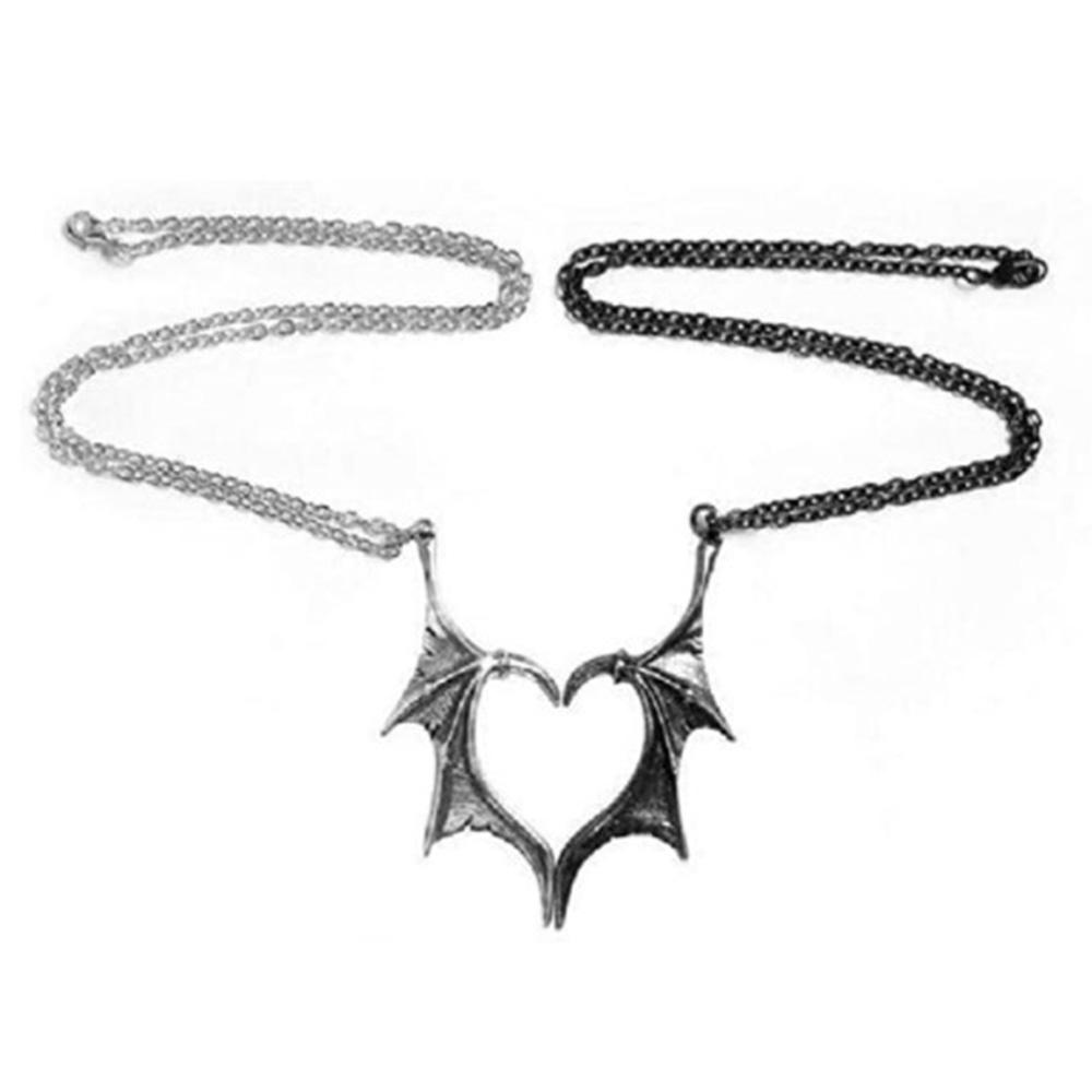 Lily Sayap Kalung Gothic Jantung Kelelawar Sayap Liontin Punk Perhiasan Fashion