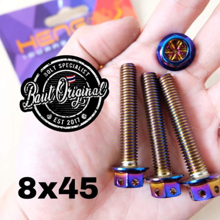 baut probolt 8x45 flower blue drat 12 panjang 4.5cm original heng thai