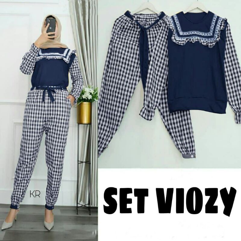 Baju Set VIOZY Kotak Cantik