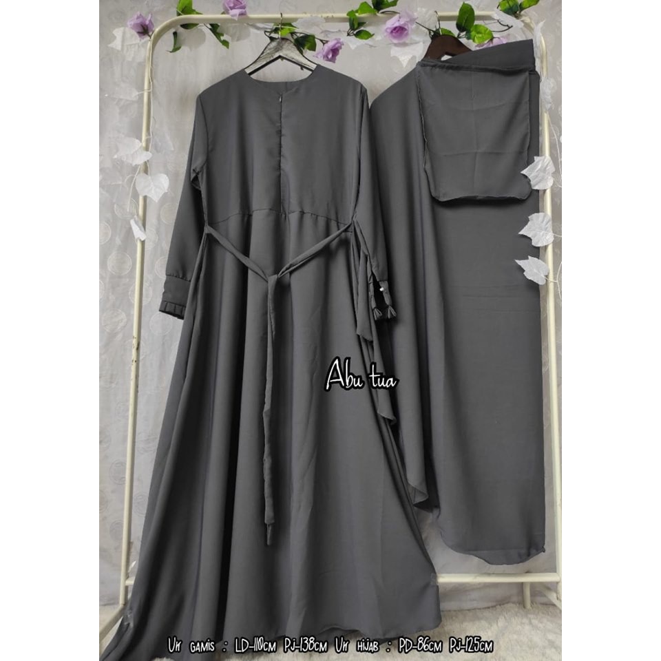 GAMIS SET HIJAB SYAR&quot;I PLUS CADAR POLOS