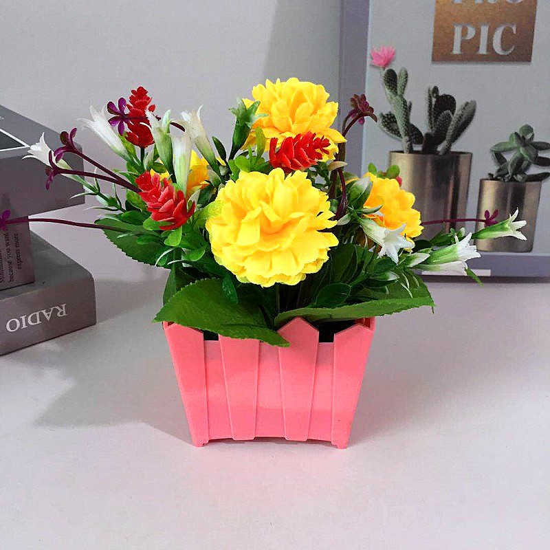 Satu7an PBP17 - PBP20 Tanaman Hias Plastik Pot Bunga Mini Artificial Flowers & Plants-5