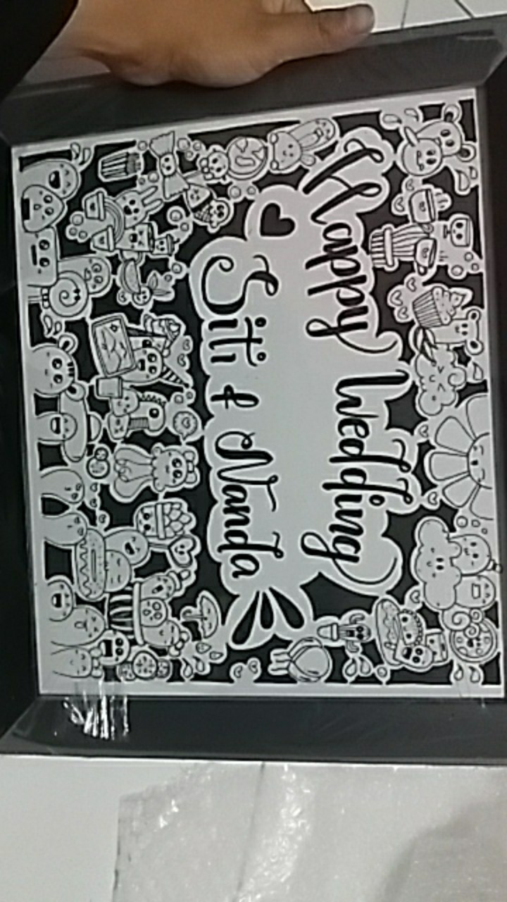 Doodle Art Cetak + Bingkai Kado Wisuda/ultah/anniv Dll