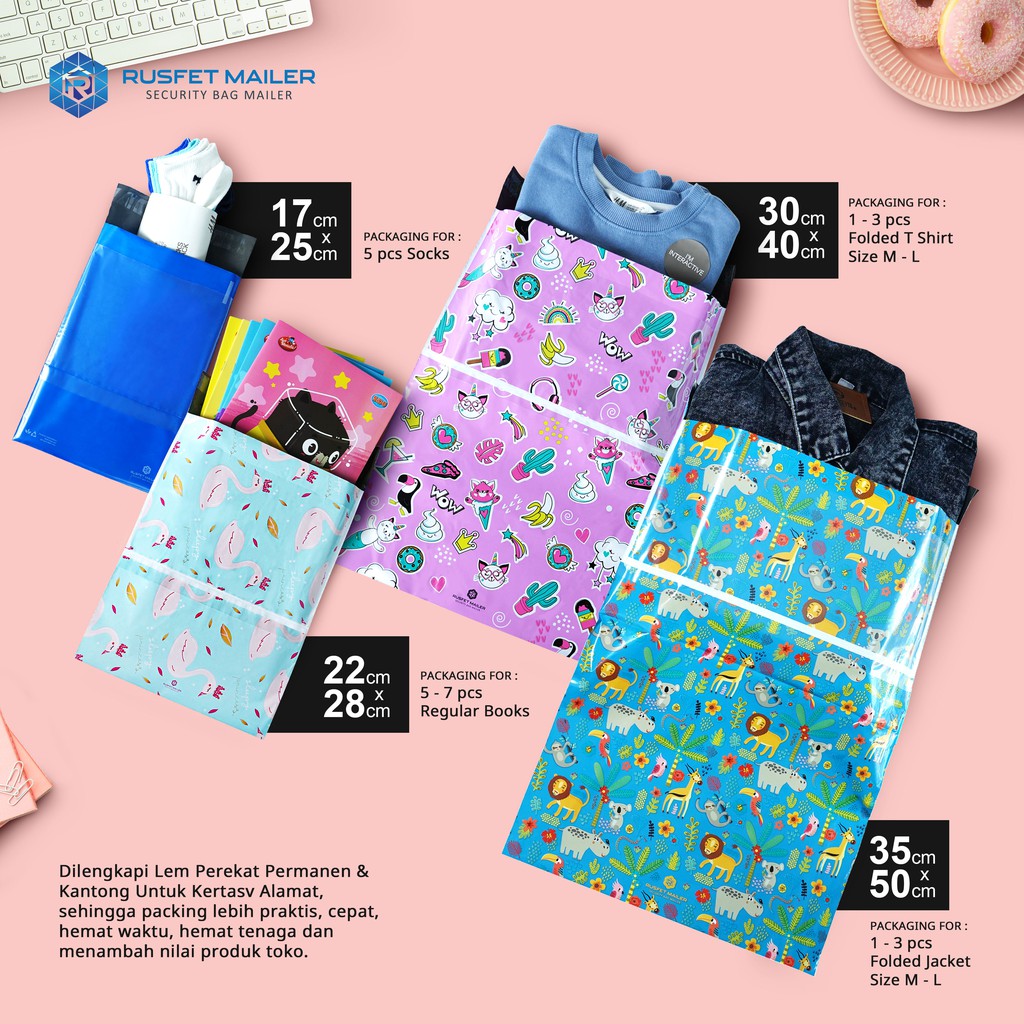

RB AMPLOP PLASTIK POLYMAILER ALL VARIAN (14x22 & 17x25) (ADA KANTONG ALAMAT)