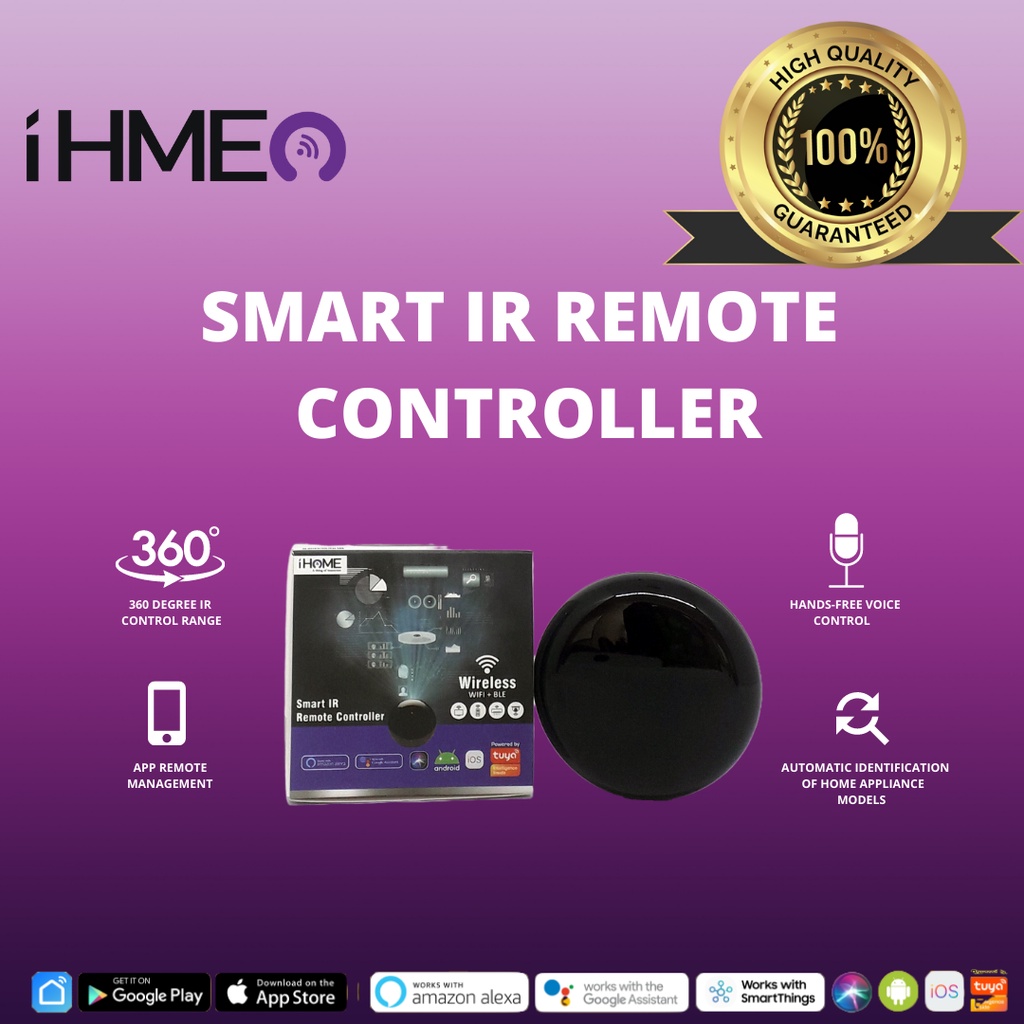 Smart IR Remote Control Universal IHME Blaster Wifi Remote Pintar Tuya Remote Pintar Smarthome