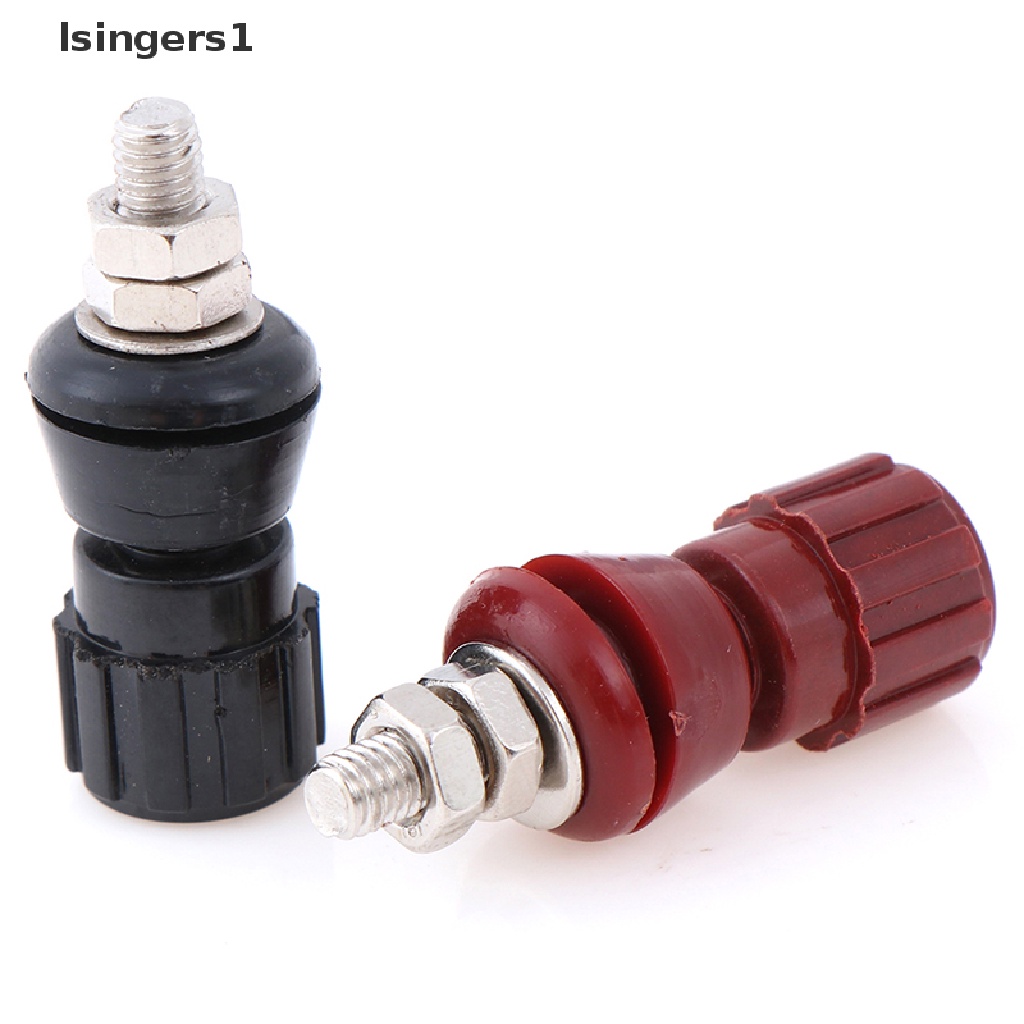 (lsingers1) 2pcs / set Terminal Power Adapter JS-107 Bahan Tembaga Warna Merah / Hitam Ukuran 5mm