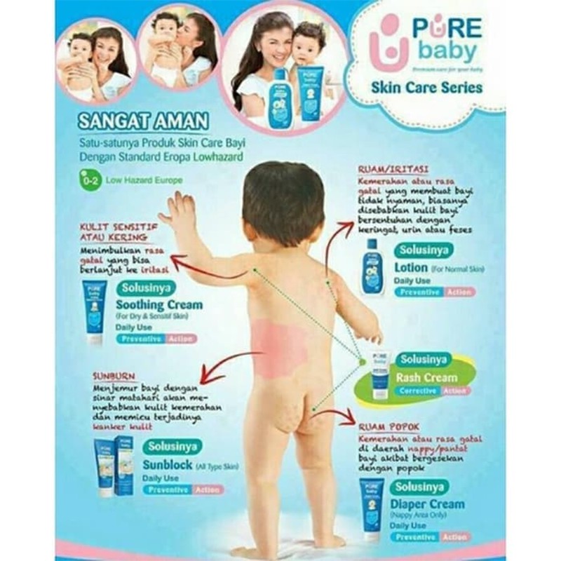 Pure Baby Rash Cream 50gr Baby Cream Krim Lotion Bayi