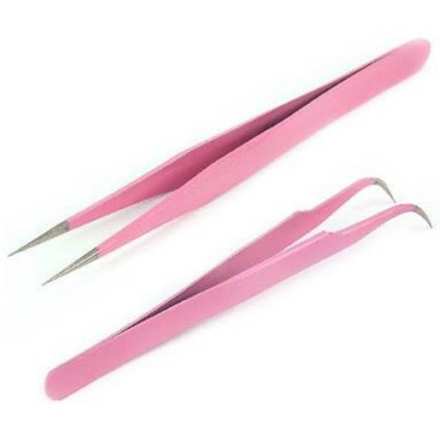 Pinset pink pinset eyelash extension pinset bulumata