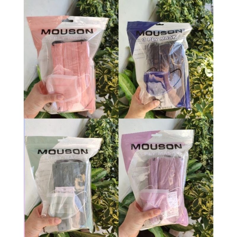 Masker Mouson dan Alkindo earloop disposable mask 3ply Per Box isi 25pcs dan 50pcs