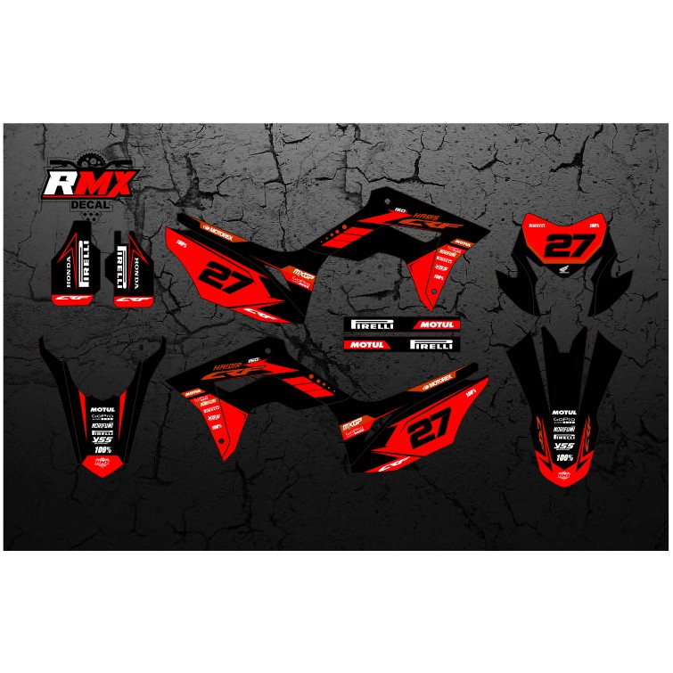 DECAL CRF 150 L FULLBODY (009) DEKAL STIKER CRF 150L MERAH HITAM, KUNING, HIJAU, BIRU TUA/MUDA, EMAS