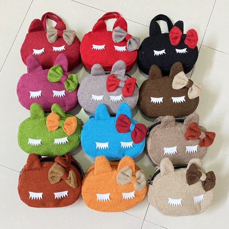 TERMURAH POUCH HELLO KITTY KARAKTER/DOMPET BULU KARAKTER MUAT HP