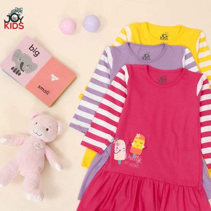 Dress Tunik Anak Perempuan / Kaos Tunik Anak Lengan Panjang Longsleeve 2-7 tahun