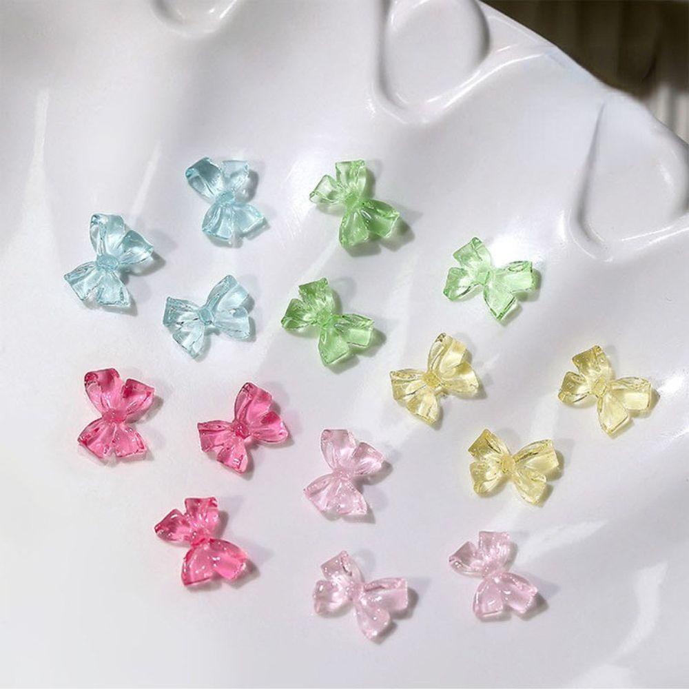 Quinton Hiasan Kuku 3D Bentuk Pita Aksen Berlian Imitasi Untuk Aksesoris Manicure Charms