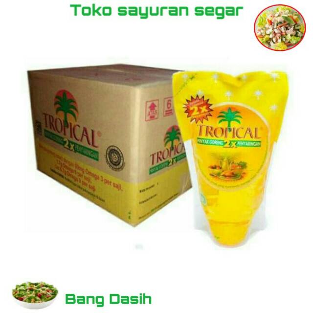 

Minyak goreng Tropikal 2L 1dus isi 6pcs