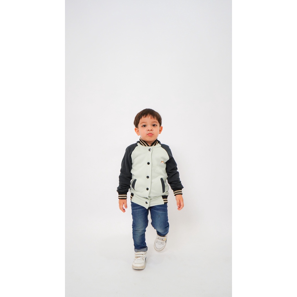 JAKET ANAK BOMBER REGLAN FLEECE ORIGINAL CARVA UNISEX LAKI LAKI PEREMPUAN REALPICT