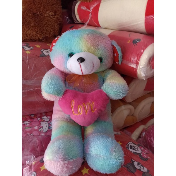 boneka beruang rainbow love