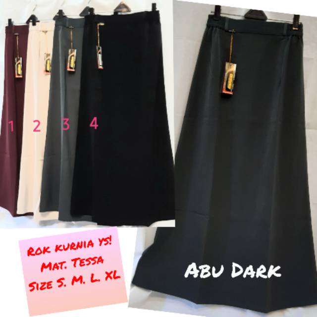 Rok Polos Panjang, Rok kantor kerja, Rok kuliah kurnia ys S M L XL