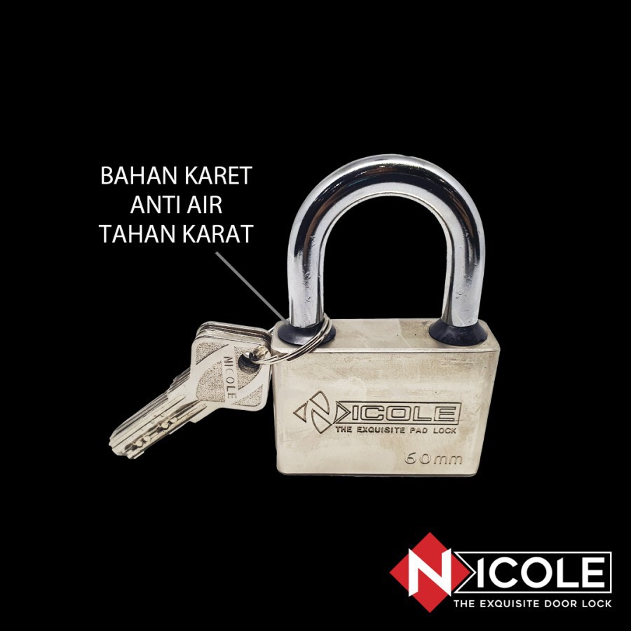 Nicole Gembok Pintu Rumah Besi / Gembok Pagar / Padlock 60mm