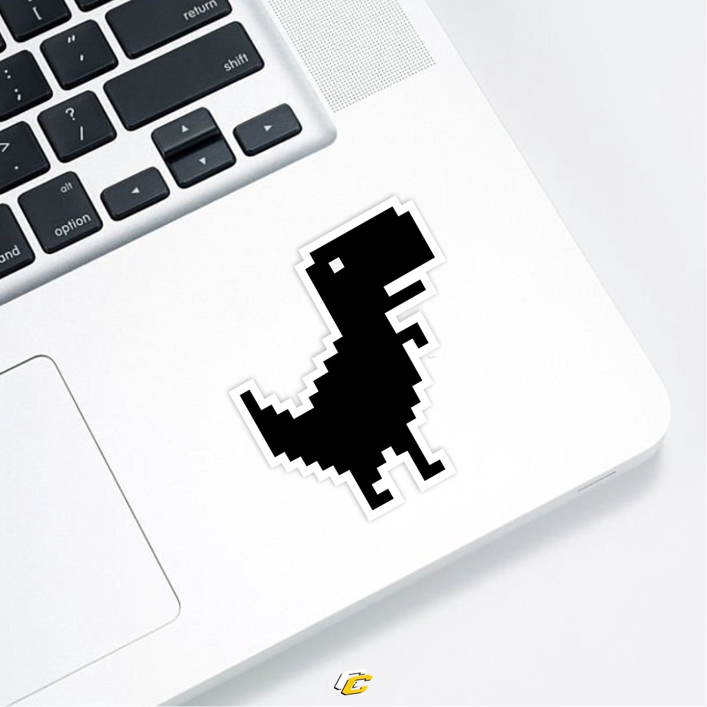 

CHROME DINO STICKER | stiker laptop helm motor mobil universal