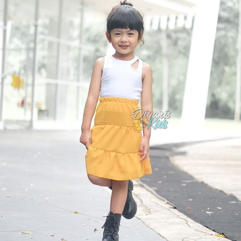 Rok susun anak bahan crincle airflow/rok pendek anak