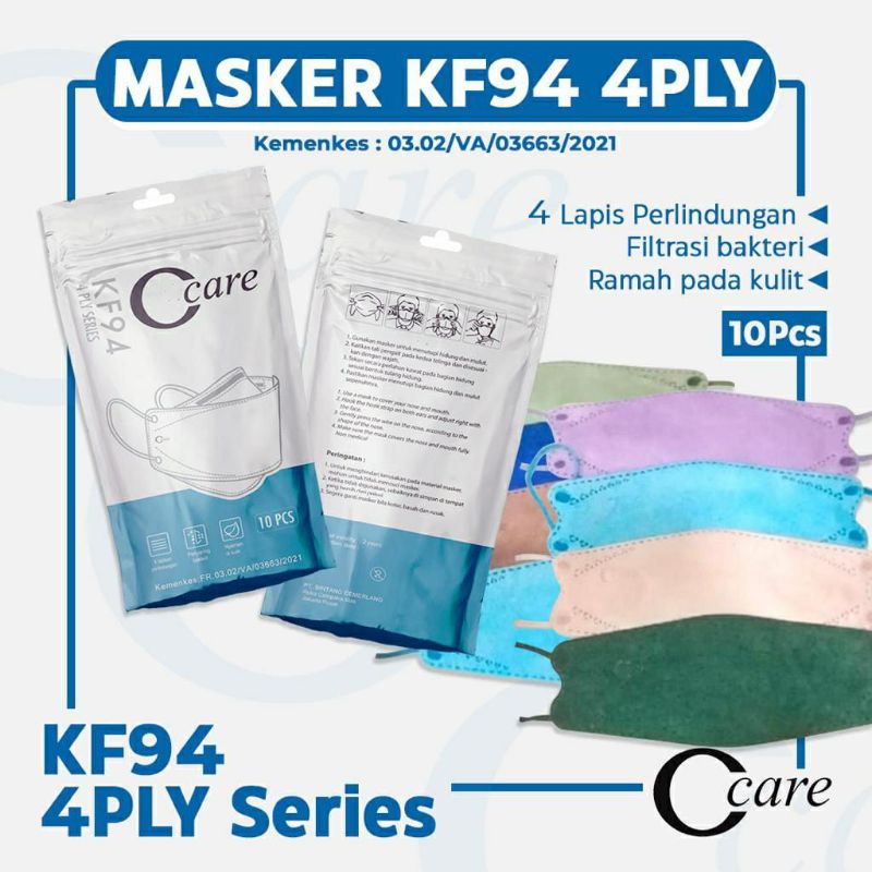 Masker KF94 Ccare dan Mouson 1pack isi 10pcs