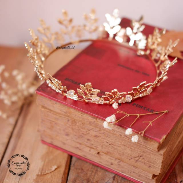 VERONA CROWN - Full Crown/Wedding Crown/Vintage Crown/Aksesoris Rambut Wedding/Wedding Headpiece/Gol