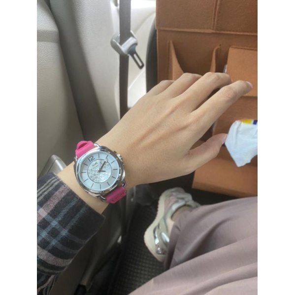 Jam Tangan Coach Pink Rubber Nwt Original