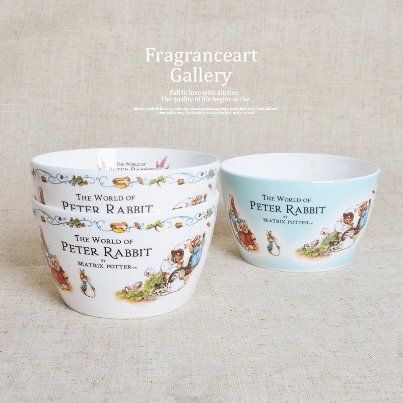 Art Bone China Tableware Peter Rabbit Tableware Steamed Household Soup big Bowl Cartoon Lovely