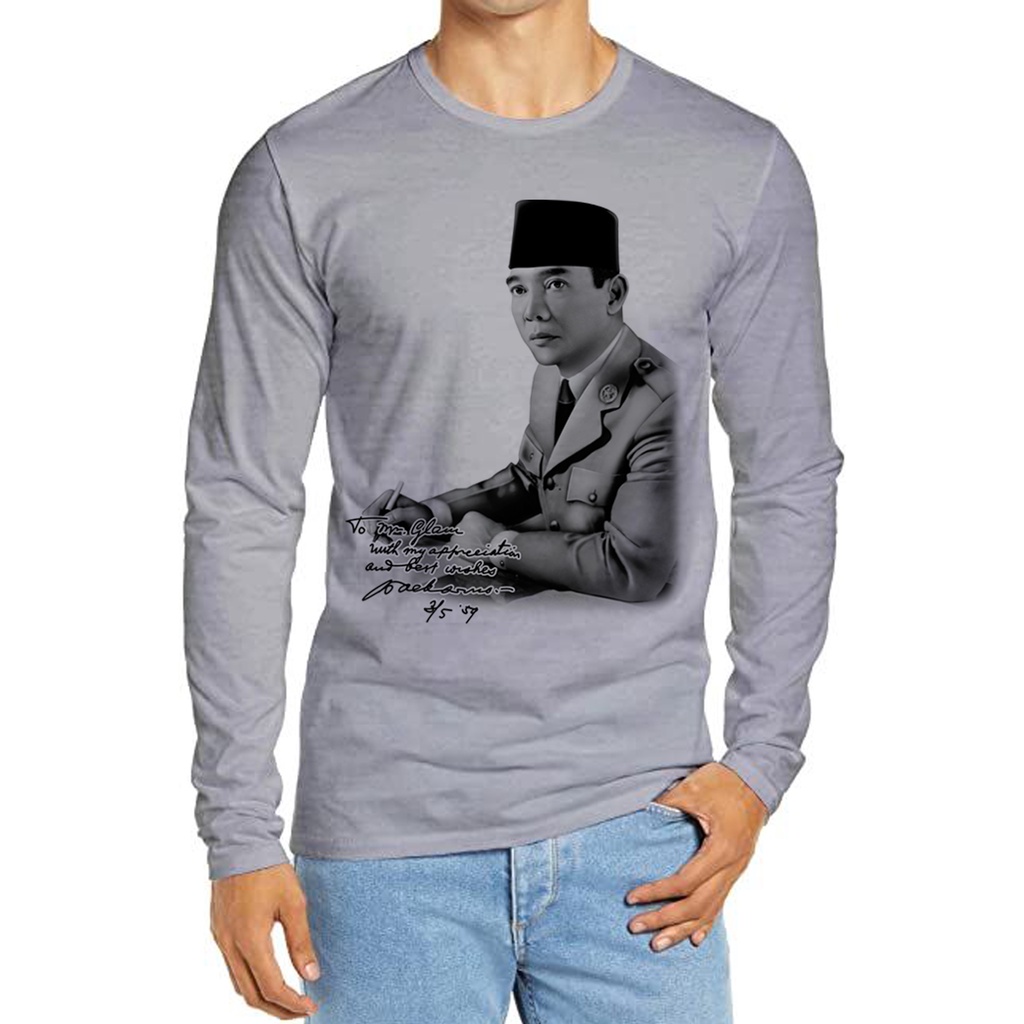 KAOS LENGAN PANJANG PRIA / KAOS LENGAN PANJANG JUMBO PRIA ( SOEKARNO)