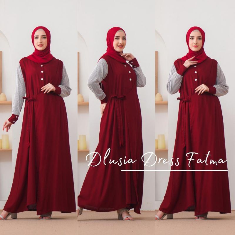 Daster arab DLUSIA FATMA Gamis Rayon Maxi Dress Super klok