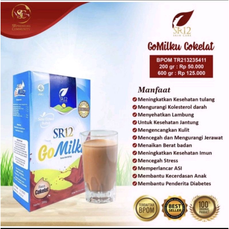 

SR12 Go Milku Cokelat / Susu Kambing rasa Cokelat / Susu Etawa rasa Cokelat / Goat Milk