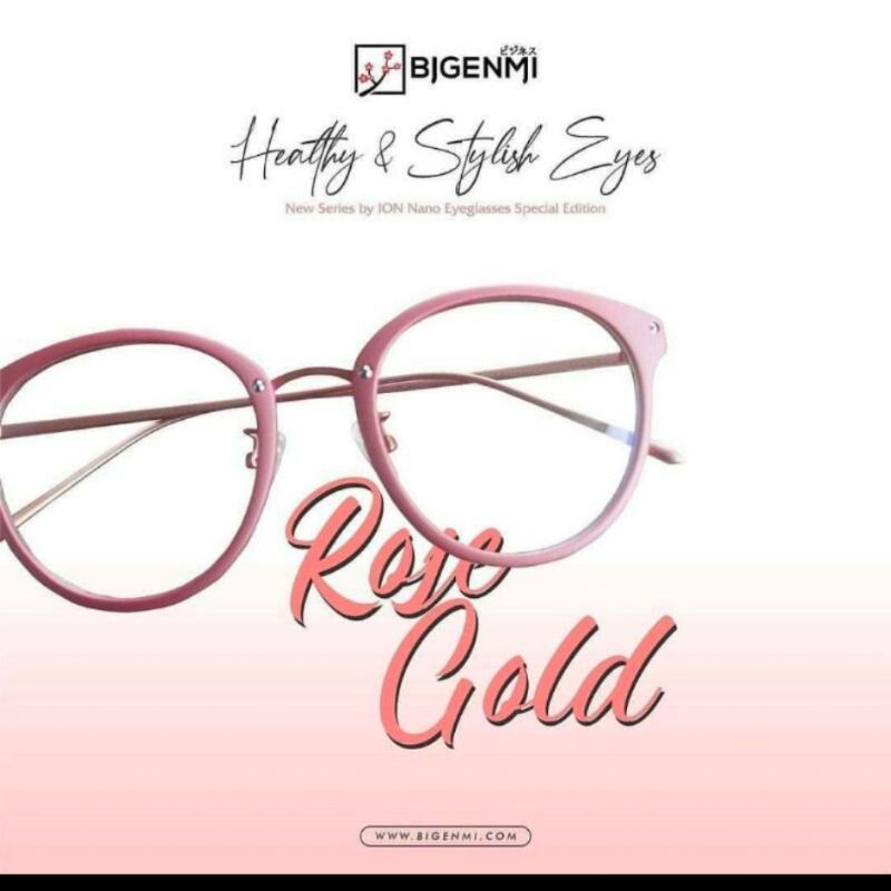 (TERLARIS) kacamata BIGENMI full rose gold