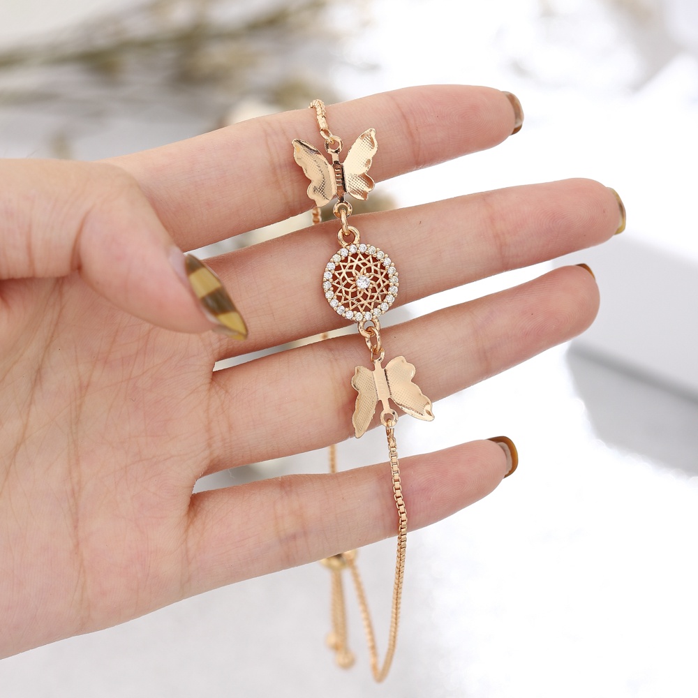 ✅COD Gelang Kupukupu Korea Gelang Wanita Titanium Anti Karat Fashion Aksesoris Wanita Gelang Serut Murah D359