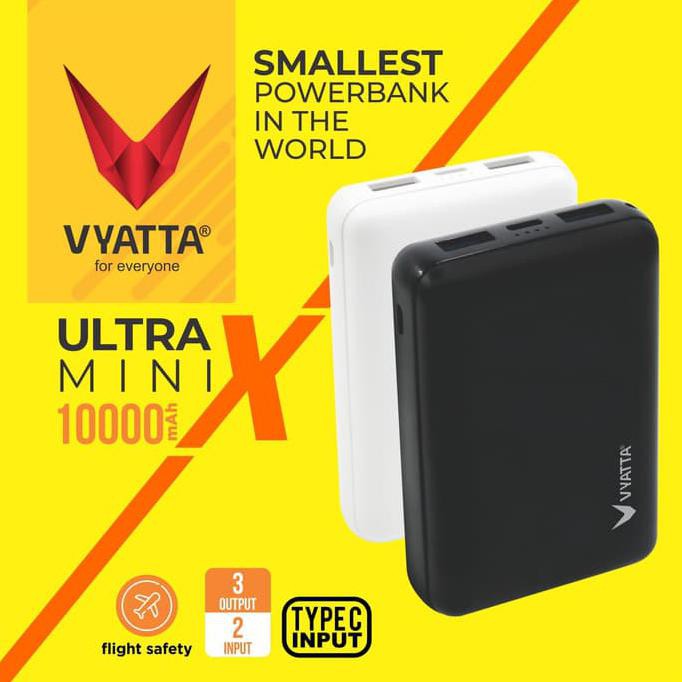 VYATTA ULTRAMINI X POWER BANK 10000 MAH - 12 BULAN GARANSI TANPA BATAS - HITAM
