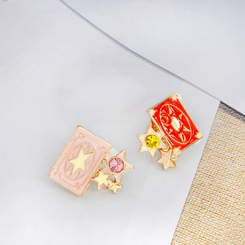 Card Captor Sakura Clow Card Wings Bintang Tongkat Burung KERO Bros Denim Pin Lencana Animasi Jepang Perhiasan