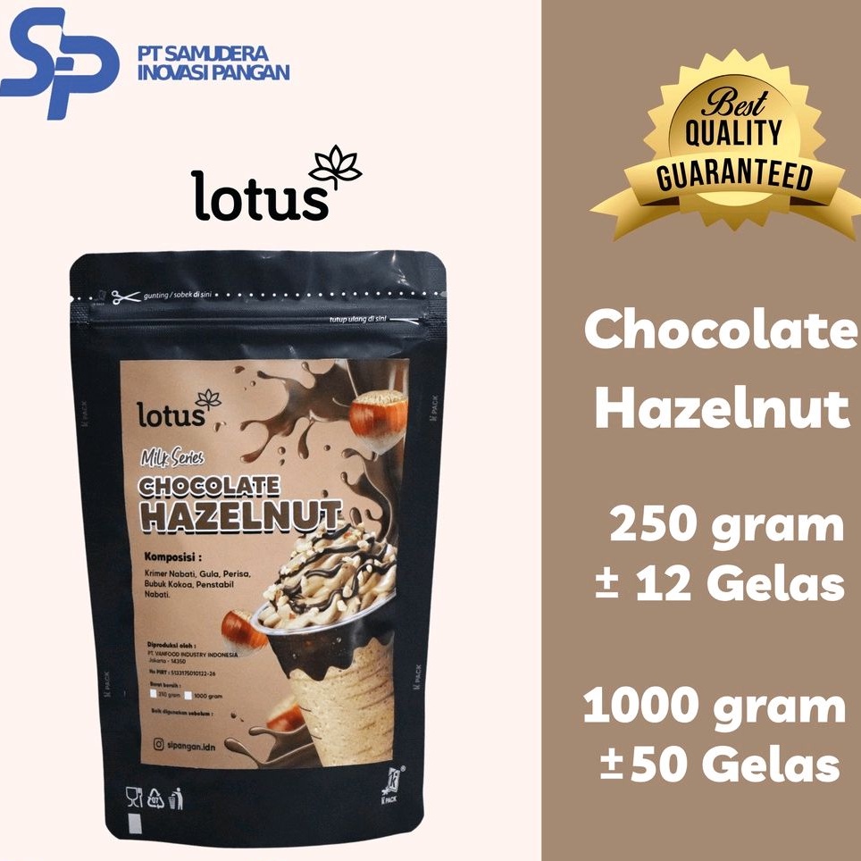 

Lotus Chocolate Hazelnut Powder - Bubuk Minuman Rasa Coklat Hazelnut