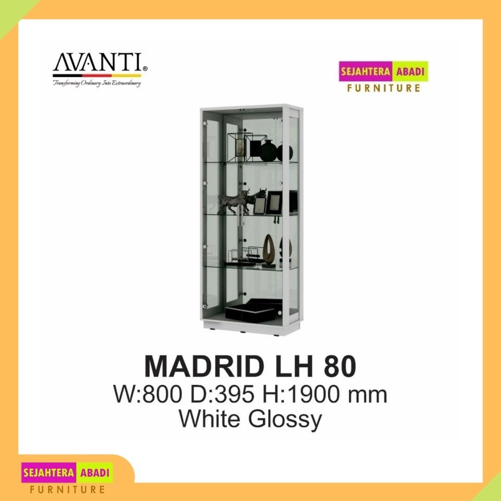 buffet, showcase, rak display LH80 white glossy avanti furniture