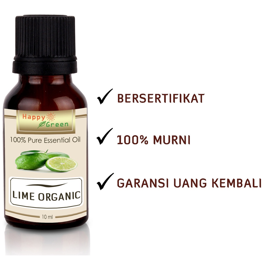 Happy Green ORGANIC Lime Essential Oil - Minyak  Atsiri Jeruk Nipis ORGANIK