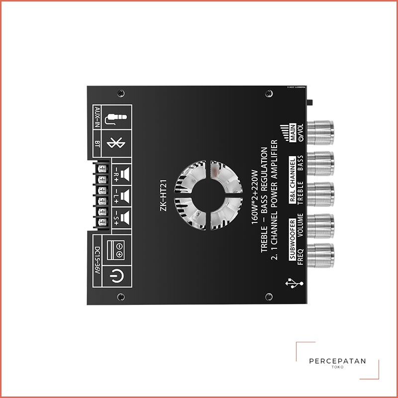 【ZK-HT21】 Bluetooth digital power amplifier amplifier 2.1 channel 【TDA7498E】 subwoofer nada tinggi dan rendah 160W * 2+220w amplifier bluetooth