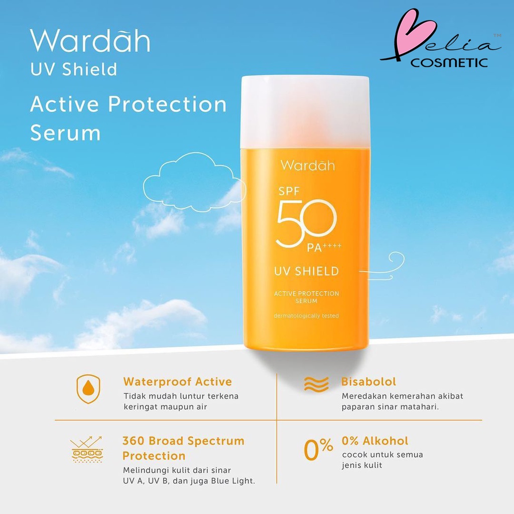 ❤ BELIA ❤ WARDAH UV Shield Aqua Fresh Essence | Active Protection Serum | SPF 50 PA++++ Sunscreen Sun Screen