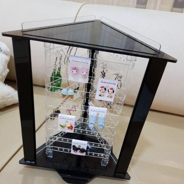Acrylic Tempat Anting 3sisi, Akrilik Jawerly Organizer 3d ,