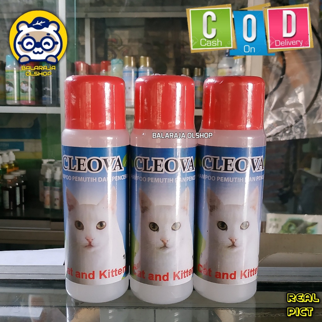 SAMPO KUCING KHUSUS BULU PUTIH WHITE SOLID SHAMPO CLEOVA