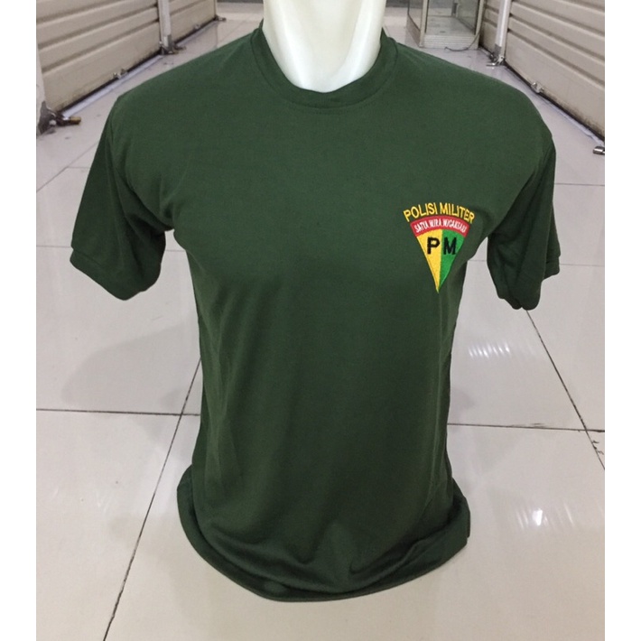 kaos dalam pm/polisi militer{kaos hijau TNI polisi militer/PM