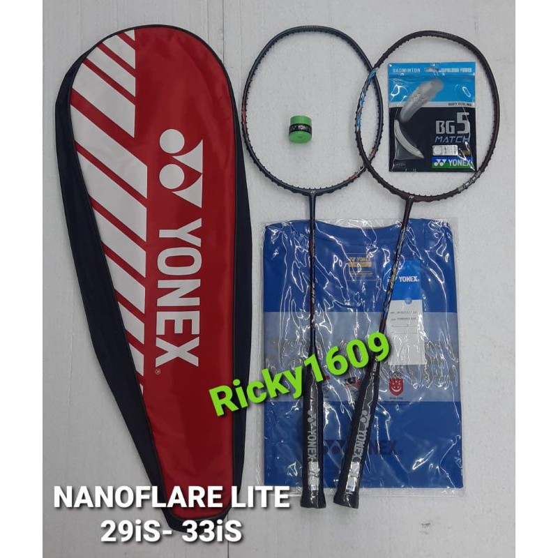 RAKET BADMINTON YONEX NANOFLARE LITE 29i S - NANOFLARE LITE 33i S - 30 LBS (BG 5 MATCH) - ORIGINAL