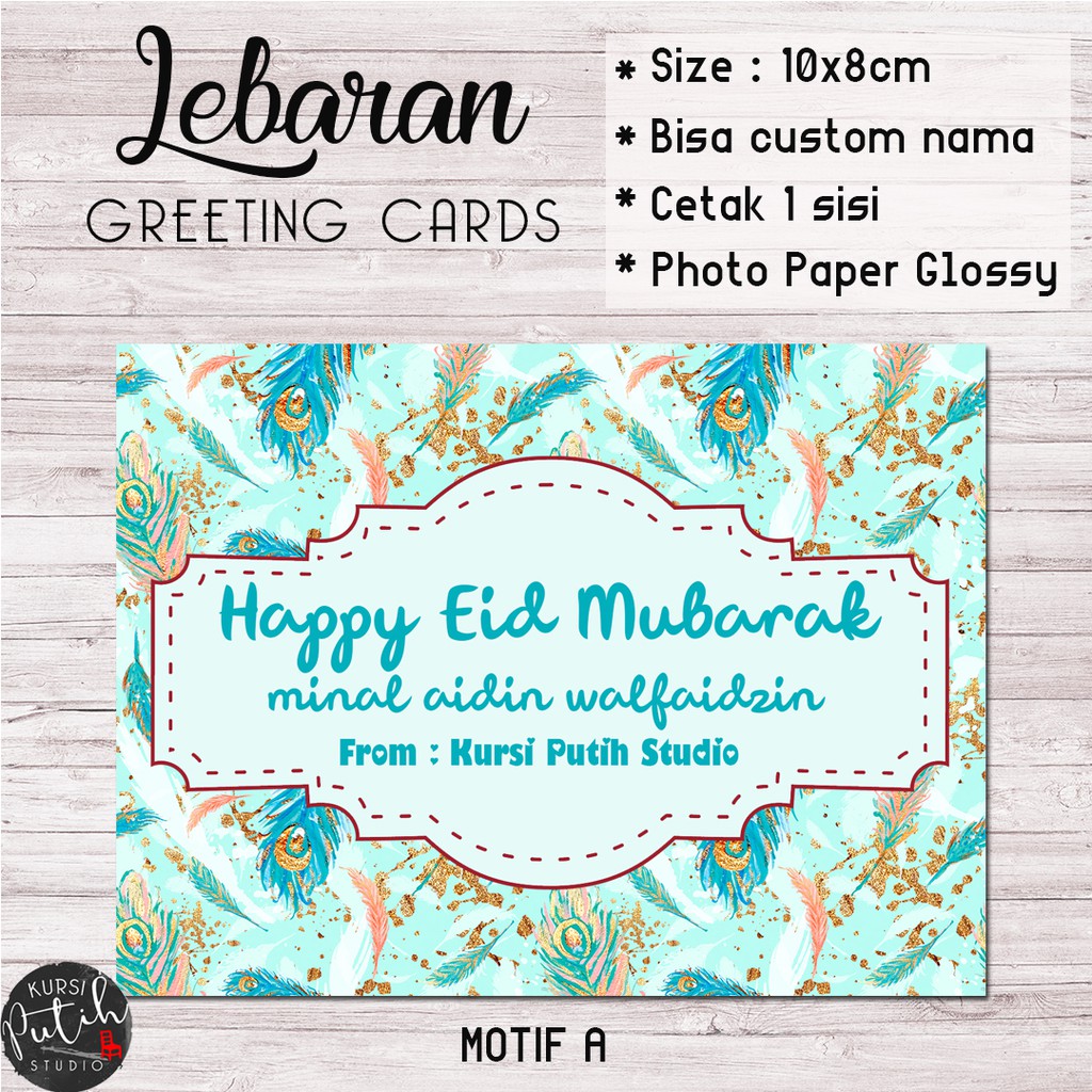

Kartu lebaran / kartu ucapan / kartu idul fitri tanpa amplop motif peacock