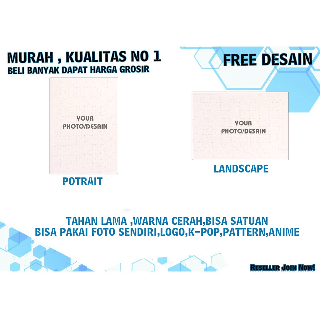 (Hadiah) Puzzle Custom Unik Bebas Gambar Free Edit Free Desain
