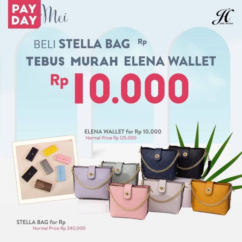 JIMS HONEY Stella tebus murah Elena Tas Selempang Wanita Jimshoney Murah Import Fashion Korea Style